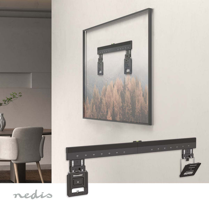 Support mural TV Nedis large 43-100 pouces - Micro-écart ultra fin - Max. 75 kg - Noir - Compatible VESA