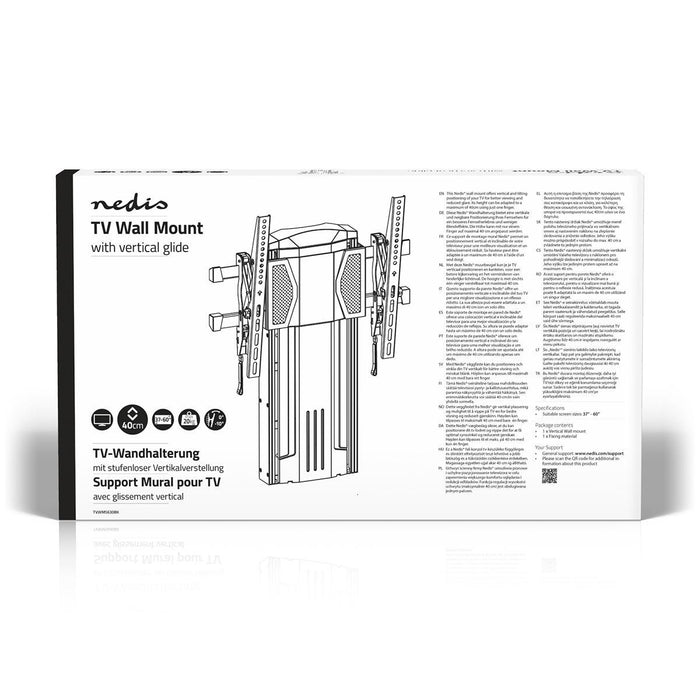 Support mural TV | Vertical | 37 - 60" | Max. 20 kg | Angle d'inclinaison 0° ~ -10°