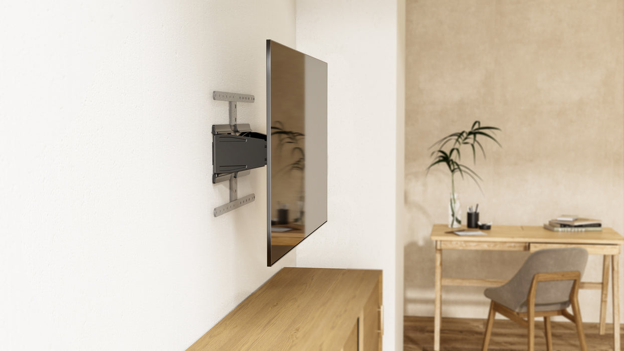 Support mural TV Wolff Mount Ultra plat à mouvement complet | Distance 19,5 à 250 mm | Pivotant - Inclinable | VESA 600x400 | Universel