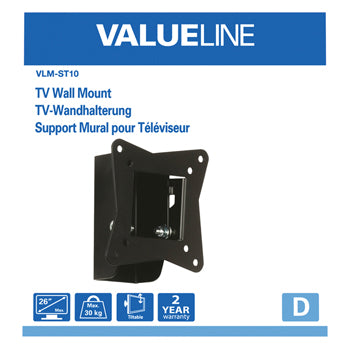 Support mural TV inclinable pour écrans jusqu'à 26"