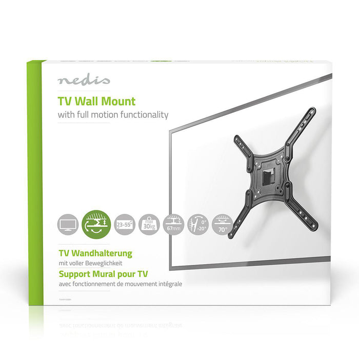 Support mural TV à mouvement complet | 23 - 55" | Max. 30 kg | 1 point d'articulation
