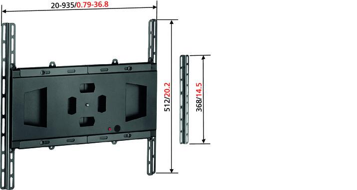 OP=OP Support plafond Vogels | taille 30-65 pouces | Couleur : Noir