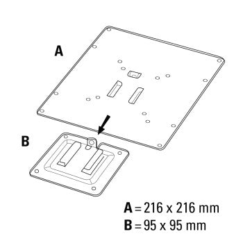 2e chance Super plat support de fixation 200x200, seulement 16 mm d'épaisseur
