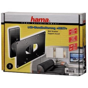 Support mural Hama gris argenté VESA 200x100 pivotant inclinable