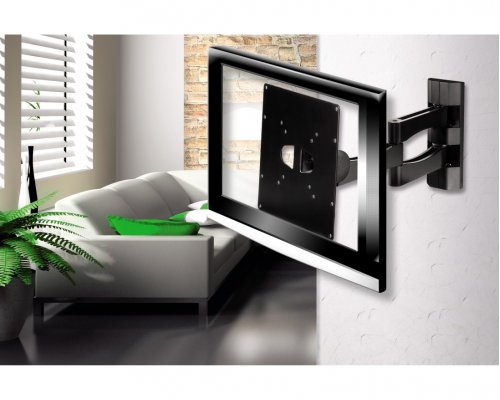 Support mural Hama gris argenté VESA 200 2 points de rotation inclinable