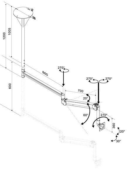 NewStar FPMA-HAC100 support de plafond médical