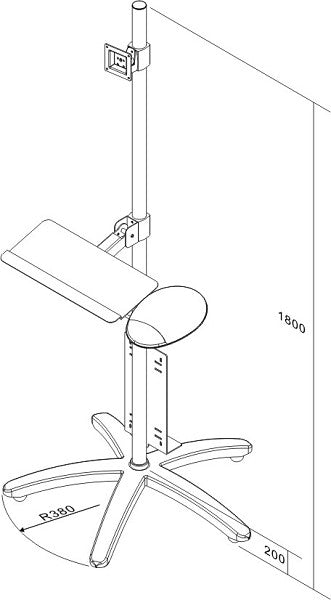 Neomounts FPMA-MOBILE1800 poste de travail mobile